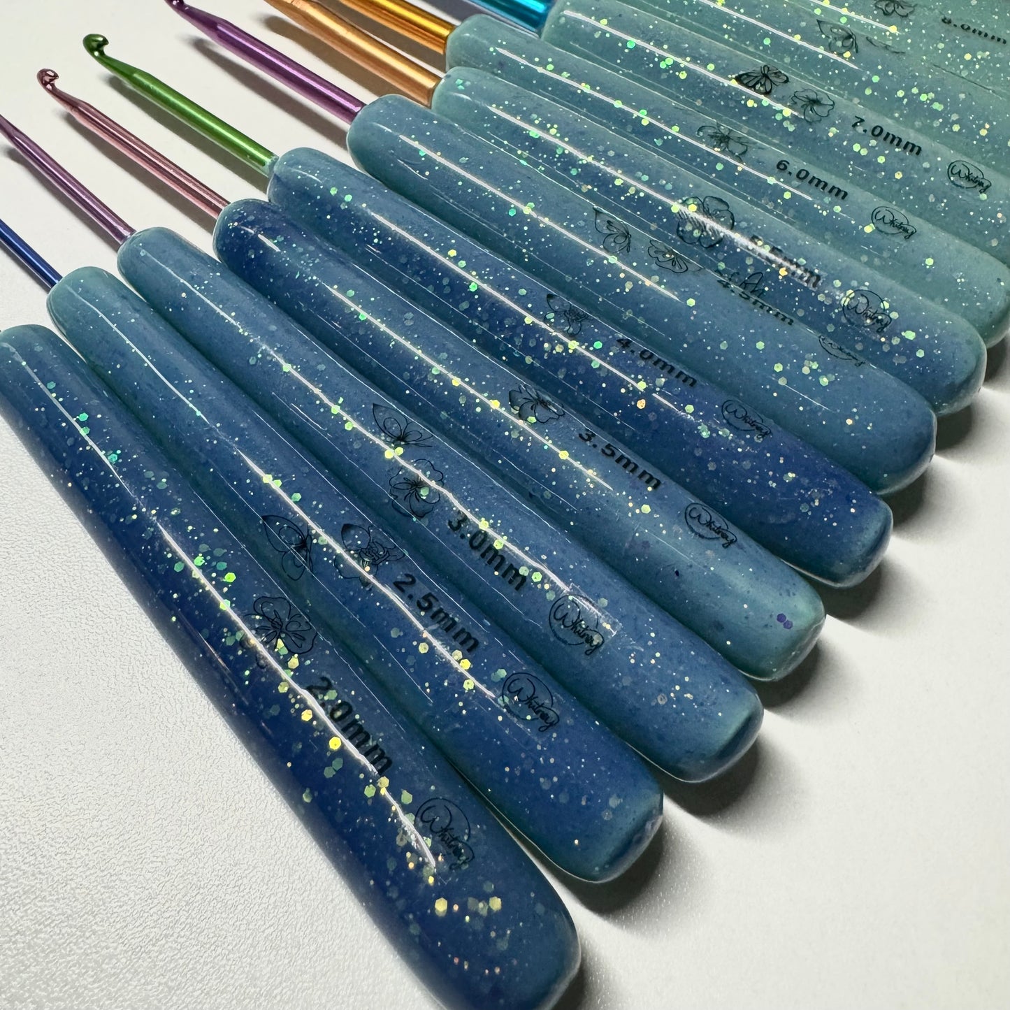 Sunshine Turquoise to Blue Hook - Butterfly/Flower