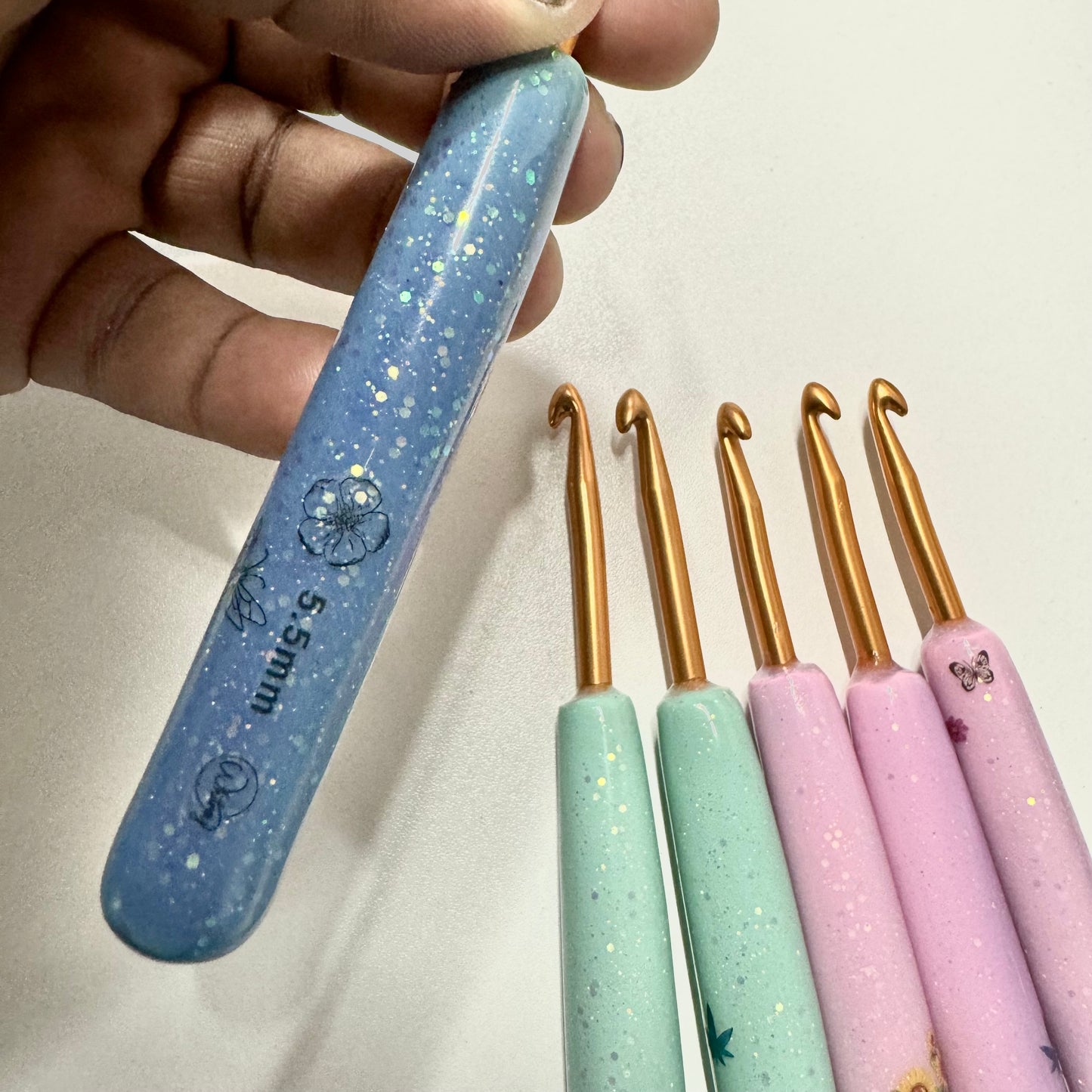 Sunshine Turquoise to Blue Hook - Butterfly/Flower