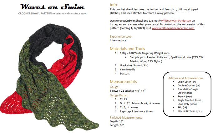 Waves on Swim   |   Crochet Shawl Pattern